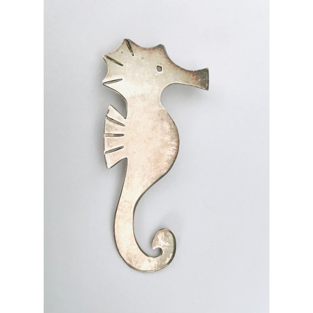 Anne Harvey Sterling Silver Seahorse Brooch Mexico Artisan Signed TB-83 Vintage